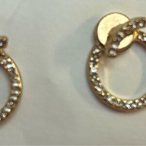 Gold and Silver Crystal Pave Earrings